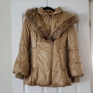 Mackage Women's Gold Puffer Jacket XS